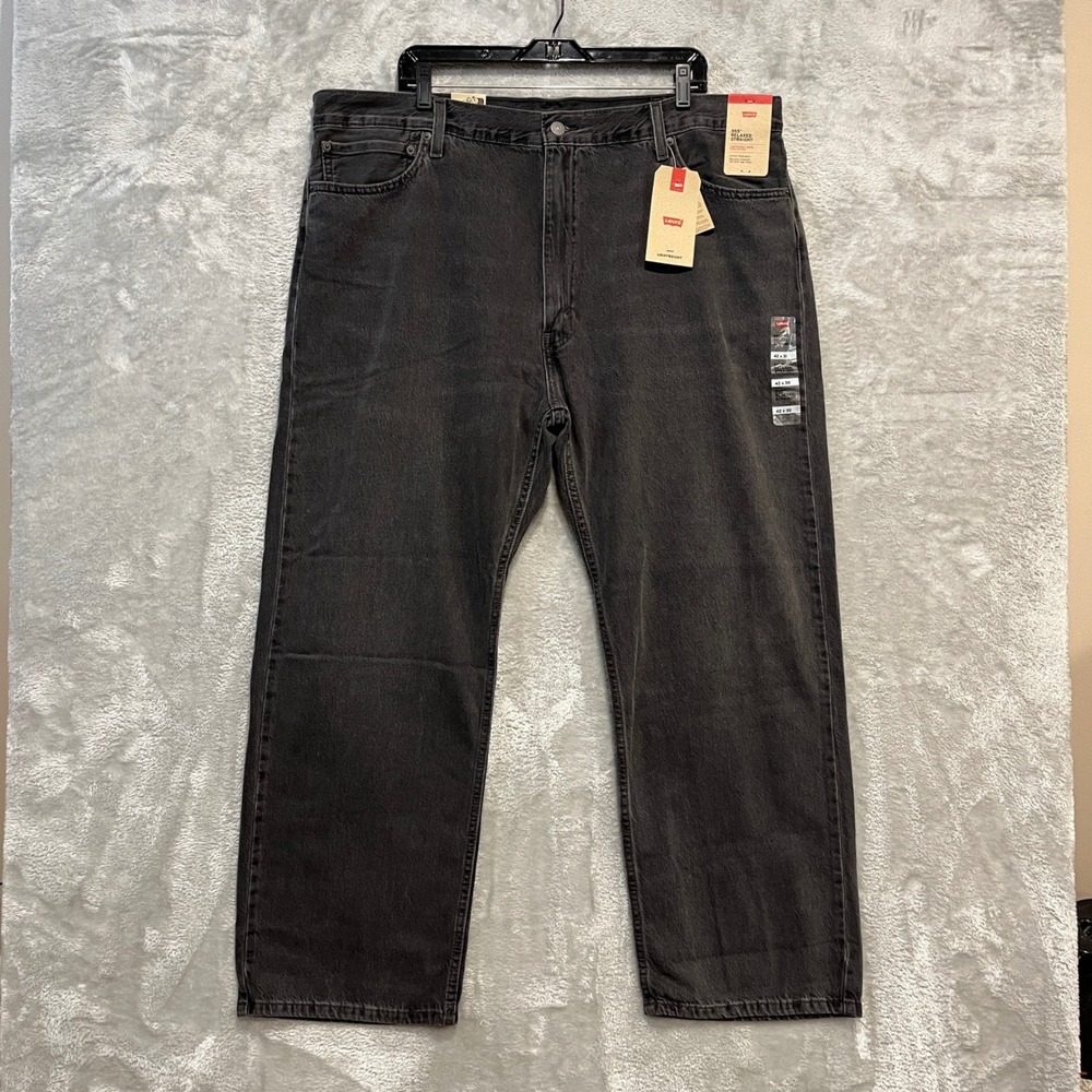 Levi's 555 Relaxed Straight Jeans Men 42x30 Gray Lightweight Cotton Denim